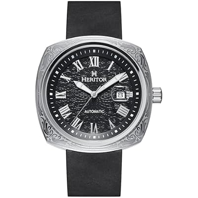HERITOR Davenport Automatic Watch for Men 45mm Mens Watch with Japanese Automatic Movement, 316L Stainless Steel Case, Genuine Leather Strap