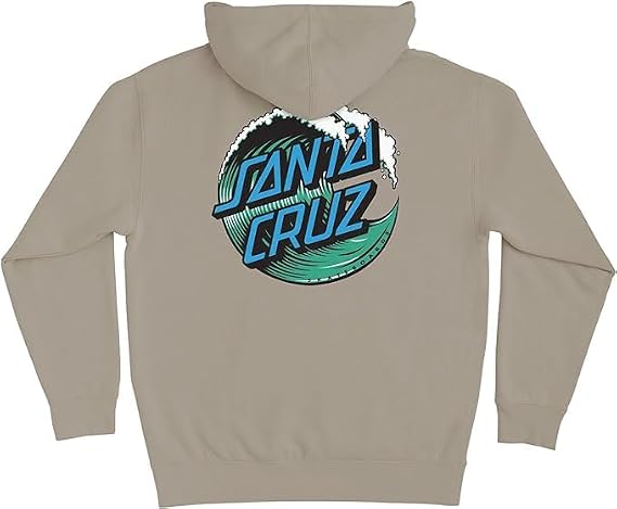 SANTA CRUZ Wave Dot P/O Hooded Heavyweight Sweatshirt Cement XXL Mens