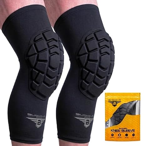 Bucwild Sports Padded Knee Sleeves & Leg Sleeves for Youth & Adults, 1 Pair
