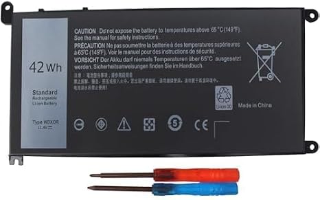 WDXOR 42Wh Laptop Battery for Dell Inspiron 5565 5570 7378 5379 5567 5770 P69G P75F001 5567 7573 P69G001 5579 5767 5378 5379 WDX0R 7569 P74G 7368 7580 7378 5568 5770 5368 Vostro 5471