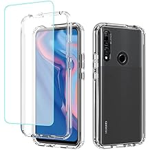 Phone Case for Y9 Prime 2019/Honor 9X/P Smart Z STK-LX1 Case with Tempered-Glass Screen Protector, Clear Full Body Protective Hard PC Shell TPU Cover Cases for Huawei Y9 Prime 2019 (Clear)