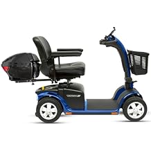 Pride Victory 10 4-Wheel Mobility Scooter + Rear Storage Pod, Phone Holder, Rear Basket, 400 Lbs Capacity, Foldable Seat, 15 Mile Range, Easy Turn Feature, (Viper Blue, 20" Wide Seat)