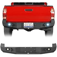 u-Box Tacoma Rear Bumper for 2005-2015 Toyota Tacoma 2nd Gen, Offroad Back Bumper Guard with 18w LED Lights Heavy Duty Steel Textured Black