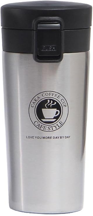 Kilitli 304 L Çelik Gri 500 ml Kahve Termos Mug cin406gr