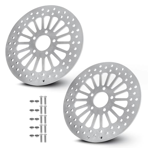Youxmoto 2PCS Front Brake Rotor 11.8 For Harley 2008-2020 Road KingRoad Glide ElectraStreet GlideTri Glide Ultra Classic FLHRFLTRFLHTFLHX, Stainless Steel SUS 420 Brake Disc Rotor