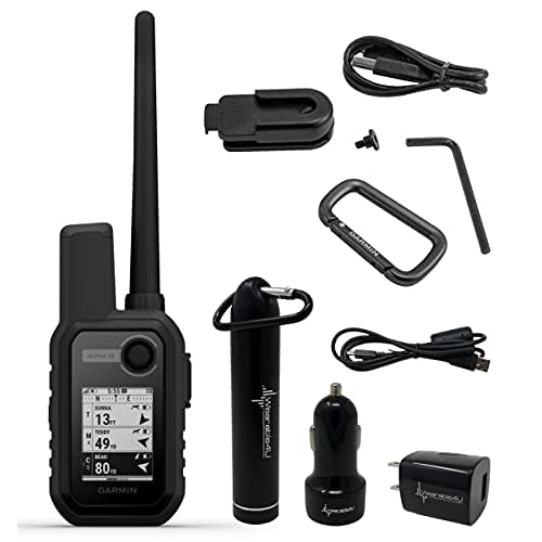 Wearable4U - Garmin Alpha 10 Compact Dog Tracking and Training Multi-GNSS Handheld, with Power Pack Bundle