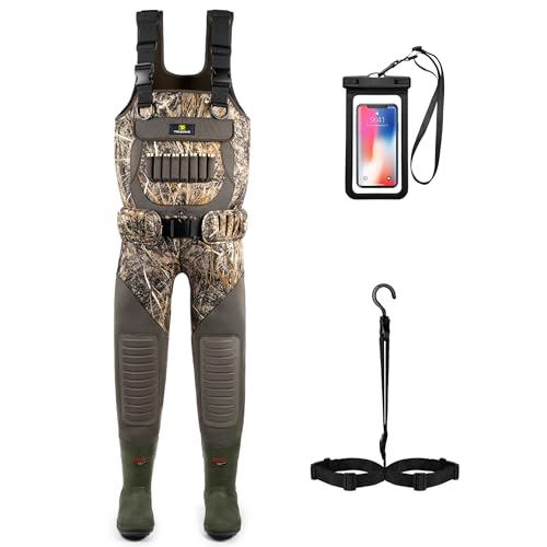Trudave Women Hunting Waders,Waterproof Neoprene Fishing Wader with 600G Insulated Non-Slip Boot Camo