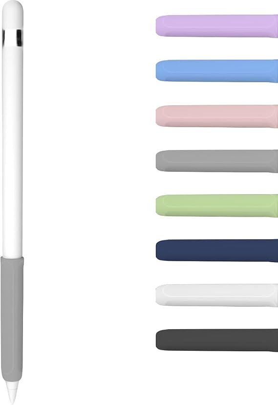 YINVA Grip Compatible with Apple Pencil 1st Generation, Premium Silicone Ergonomic Cover Case Accessories Compatible with iPad Pencil 1 Gen (Gray)