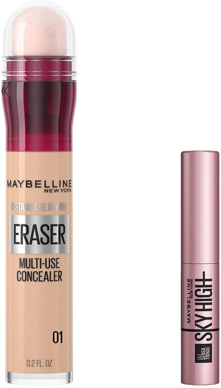 Maybelline New York Instant Anti Age Eraser Kapatıcı 01 Light 6.8 m & Mini Lash Sensational Sky High Maskara Makyaj Seti