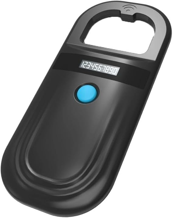 Portable Pet Identification Chip Scanner Supporting 134.2khz And 125khz Frequencies With Long Range Detection For Farm Management Black(Black)