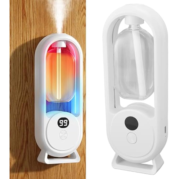 Wall Mounted Essential Oil Diffuser,Wall Mounted Essential Oil Diffuser 3 Power Level 360 Surround Spray, Battery Life with LCD Display