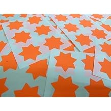 25mm (1") Star Shape Colour Code Stickers - Packs of 90 Large Coloured Stars Sticky Labels - 32 Colours Available (Fluorescent Flame Red)