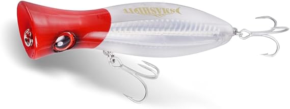 Saltwater Popper Lure Topwater Popper Lure Saltwater, Fishing Accessories for Saltwater Surface Casting and Freshwater Surface Fishing, Large Predator Fish