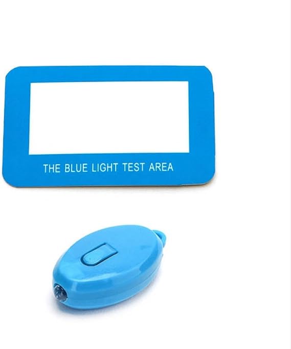 Blue Light Blocking Glasses TEST KIT - Anti blue light test kit with card and blue light device