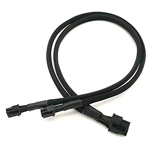 Dual Mini 6 Pin to 8 Pin PCI Express Video Card Power Adapter Braided Sleeved Cable for Mac Pro TowerPower Mac G5 15-inches