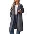 Women's Winter Wool Coat Double Breasted Long Sleeve Notch Lapel Oversized Long Peacoat