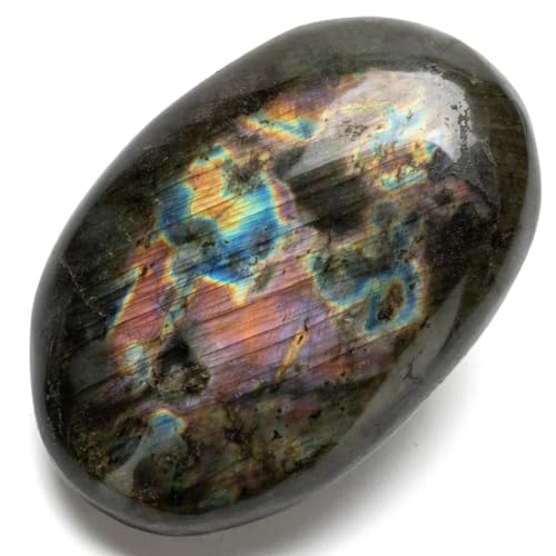 KALIFANO Palm Stone with Healing & Calming Effects - AAA Grade High Energy Worry Stone with Information Card - Reiki Crystal Used for Courage Family Owned and Operated