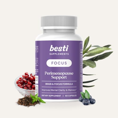 Besti Supplements Focus - Perimenopause Support with Focus Formula, 60 Capsules | Boosts Mental Clarity, Memory & Cognitive Function