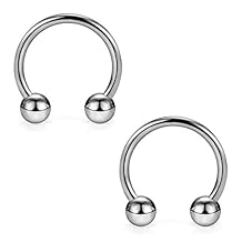 SCERRING 2-8PCS 16G G23 Titanium Horseshoe Septum Ring Nose Rings Hoop Helix Daith Cartilage Tragus Earrings Nipple Eyebrow Body Piercing Jewelry 8mm 10mm 12mm 14mm