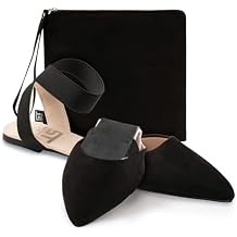 Silky Toes Foldable Flats for Women | Ankle Strap Dress Shoes with Purse for Weddings, Events, Parties