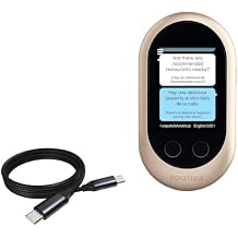 BoxWave Cable Compatible with Pocketalk Classic - DirectSync PD Cable (3ft) - USB-C to USB-C (100W), Type C Braided Charge and Fast Sync - Jet Black