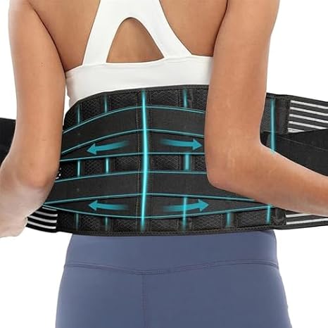 Breathable Back Lumbar Support Belt Waist Orthopedic Brace Posture Corrector Men Women Corset Spine Decompression Back Support Waist Trainer Pain Relief, Black, XL