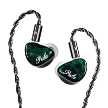HiFiGo PulaAudio Unicrom IEM, Single Beryllium-Coated Dynamic Driver In-Ear Monitors, Unique Stabilized Wood Faceplate Wired Earbuds Includes Detachable Cable & 3.5/4.4mm Plugs for Audiophile Musician