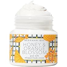 Beekman 1802 Whipped Body Cream Rich Body Butter & Moisturizing Body Cream, Goat Milk Lotion, Shea Butter & Vitamin E, Hydrating Body Moisturizer for Dry Skin - Honey & Orange Blossom 8 oz