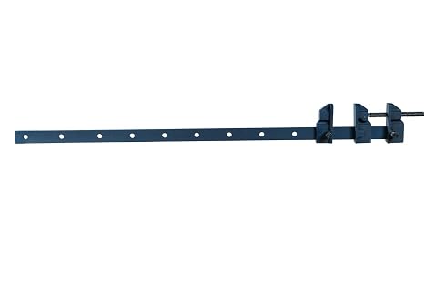 Groz 36" Duo Bar Clamp, 30" Capacity, Reversible Malleable Iron Head for Internal & External Clamping, 1-1/4" x 1/4" Drawn Steel Bar, Spring-Loaded Pin, Woodworking & Construction (39132)