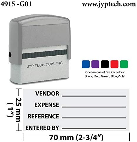 General Ledger Ref Entry Accounting Stamp | Self-Inking Accounting Rubber Stamp 4915-G01 (Red Ink)