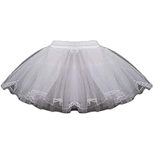 3 Layers Girls Slip Flower Girl Petticoat Crinoline Hoopless Skirt Underskirt for Kids KPT2 Girls' Slip