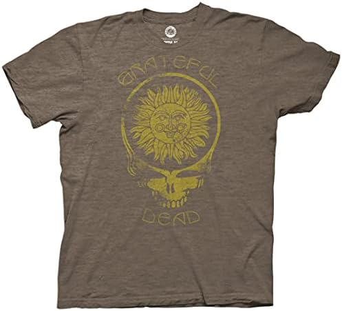 Ripple Junction Grateful Dead Mens Short Sleeve T-Shirt Steal Your Face Distressed Smiling Sun Stealie Officially Licensed