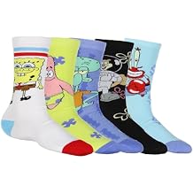 Nickelodeon Spongebob SquarePants Men's Crew Socks - Bikini Bottom Bunch 5-Pair Adult Socks