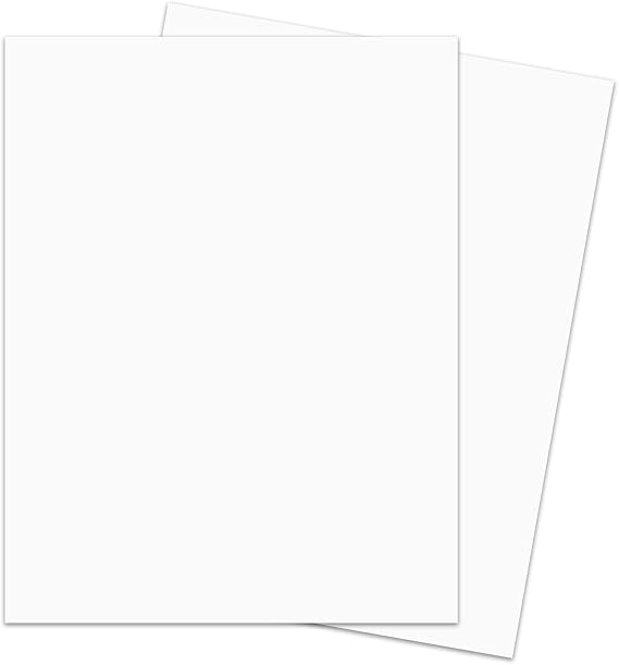 White Thick Cardstock Paper Great for Business Cards, Arts and Crafts, Invitations, Stationary Printing | Medium Weight 110lb Index Cover Card Stock | 8.5 x 11 | 50 Sheets per Pack
