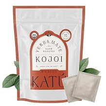 Katu Kojoi Tea Bags - Premium USDA Organic Yerba Mate Tea, Slow Roasted, Unsmoked, Air Dried, Loose-Leaf, Aged, Natural Energy - 15 Count