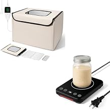 Bread Proofing Set Foldable Dough Proofer (68132F, 099H Timer, Rack & Water Tray) + Sourdough Starter Warmer (70100F, Auto On/Off, 112H Timer) for Home Bread, Pizza & Fermentation