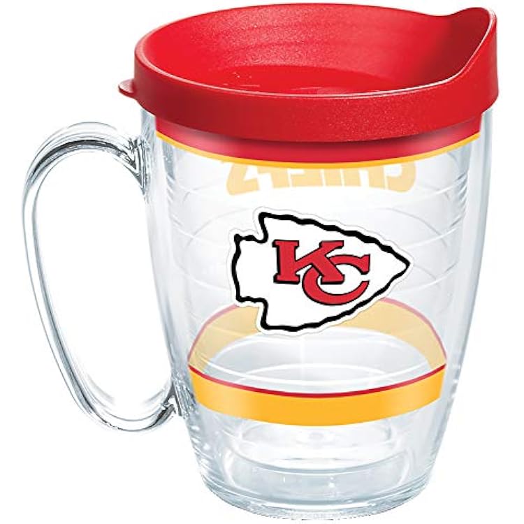 Tervis Made in USA Double Walled NFL Kansas City Chiefs Insulated Tumbler Cup Keeps Drinks Cold & Hot, 16oz Mug, Tradition
