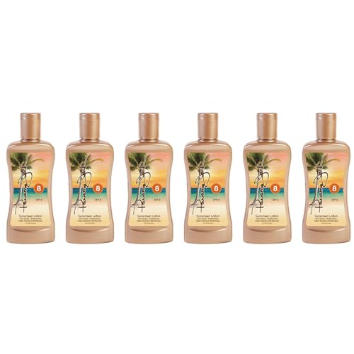 Panama Jack Sunscreen Tanning Lotion - SPF 8, PABA, Paraben, Gluten & Cruelty Free, Antioxidant Moisturizing Formula, 6 FL OZ Pack of 6