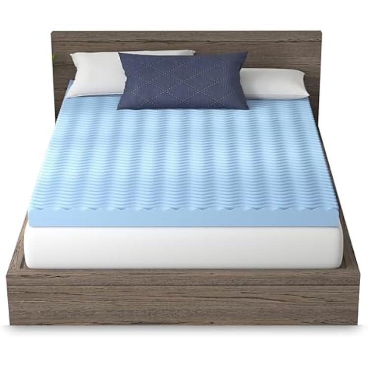 Vibe 4 Wave Convoluted Gel Memory Foam Mattress Topper, Twin
