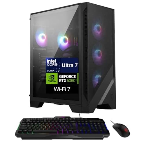 MSI Codex R2 AI 2nd AI Gaming Desktop PC Intel Ultra 7-265, GeForce RTX 5060 Ti 8GB GDDR7, 32GB DDR5, 2TB PCIe SSD, RGB Fans, 650W PSU, WiFi 7, Bluetooth 5.4, RJ-45, 3 Display Port, HDMI, Win 11 Pro