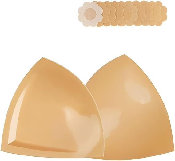 DEPOVOR Double-Sided Adhesive Bra Inserts, Large Size Lightly Padded for D+ Cups, Reusable Lifting Enhancers for Large Busts