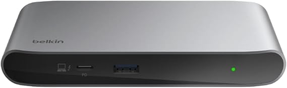 Belkin Connect Thunderbolt 4 Yerleştirme İstasyonu, 5'i 1 arada USB-C Çoklu Bağlantı Noktalı Çekirdek Hub, Mac, Windows, Tek 8K veya Çift 4K Ekran, Thunderbolt 4 Kablosu ve Güç Kaynağı Dahil