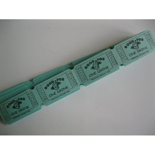 500 Green Good For One Drink Consecutively Numbered Raffle Tickets