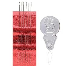 The Beadsmith Basic Elements Beading Needles Size 12, Pack of 6, Includes 1 Needle Threader Use for Loom Weaving Beadwork, Off-Loom Stitching and Jewelry Making with Seed Beads