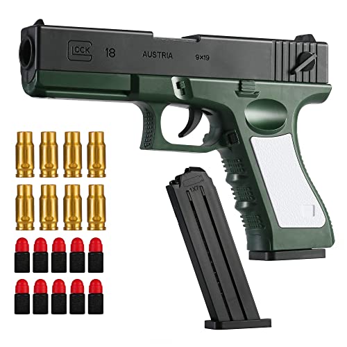 Shell Ejection Soft Bullet Toy Gun,Toy Guns That Look Real,Soft Bullet Gun,Manual Loading, Exercise Childrens Hand-Eye Coordination Black