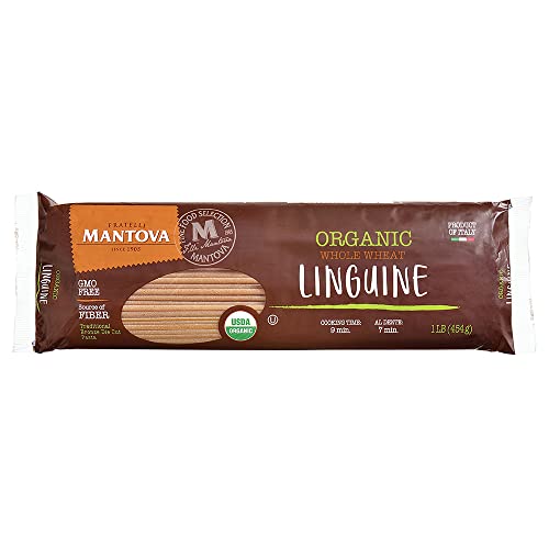 Mantova Italian Organic Linguine Whole Wheat Pasta, 1-Pound Bags Pack of 6