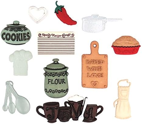 Dress It Up Shaped Novelty Buttons in The Kitchen - per Pack of 10