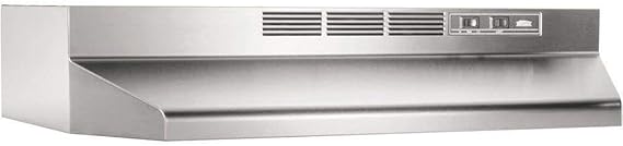 Broan-NuTone 413004 Non-Ducted Ductless Range Hood with Lights Exhaust Fan for Under Cabinet, 30-Inch, Stainless Steel