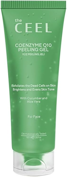 The Ceel Aydınlatıcı Yüz Peeling Jel 100 ml - Aloe Vera, Salatalık Özü ve Coenzyme Q10 İçeren Arındırıcı Yüz Peelingi, Cildi Ölü Hücrelerden Arındıran ve Daha Parlak Görünüm Destekleyici Jel