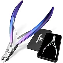 Cuticle Trimmer 3/4 Jaw Extremely Sharp Cuticle Nippers Scissors Stainless Steel Clippers Cutter Remover Pedicure Manicure Nail Tool, cuticle pusher (Cuticle Nippers+Cuticle Pushers/Silver-S)
